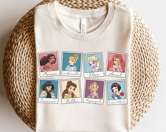 Disney Princess Shirt, Disneyland Shirt, Disney World Shirt, Assepoester, Ariel, Moana, Elsa, Jasmine, Belle, Rapunzel, Oversized Disney Tee