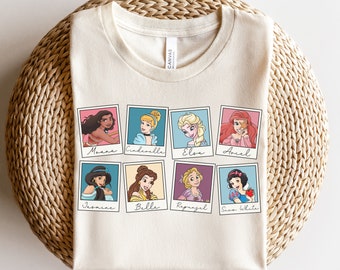 Disney Princess Shirt, Disneyland Shirt, Disney World Shirt, Cinderella, Ariel, Moana, Elsa, Jasmine, Belle, Rapunzel, Oversized Disney Tee