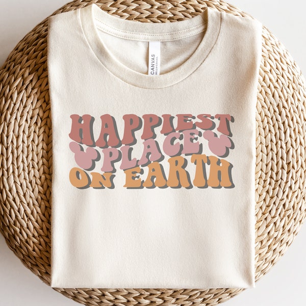 Happiest Place On Earth Retro Disney Shirt, Disney World Shirt, Disneyland Shirts, Disney Shirt, Disneyland Shirt, Disney World Shirts