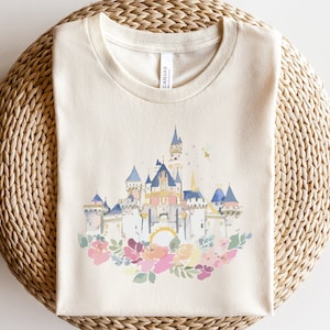 Floral Disneyland Castle Shirt, Disneyland Shirts, Disney Shirt, Disneyland Shirt, Disneyland, Disney Castle, Simple Disney Shirt, Cute