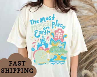 Disney World Shirt, The Most Magical Place on Earth Shirt, Retro Disney Shirt, Oversized Disney Tee, Matching Family Disney Shirts. Disney