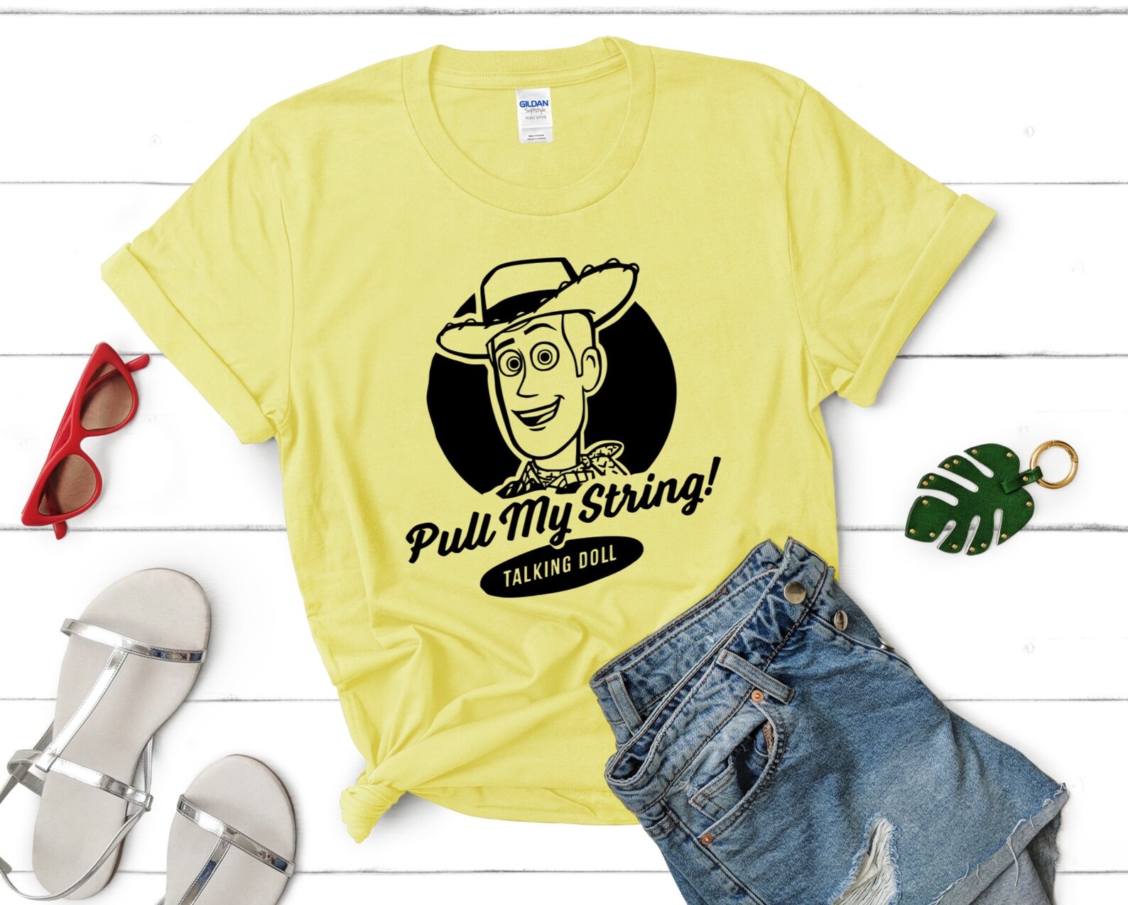 yellow and red woody shirt