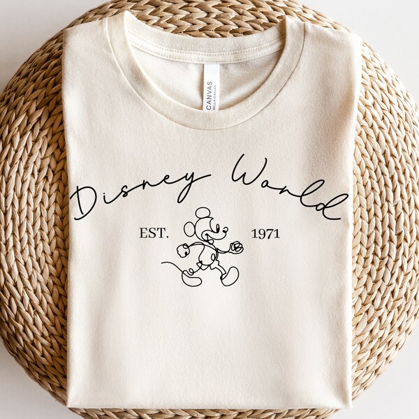 Camicia Disney World retrò, camicie Disney per famiglie abbinate, camicia di Topolino, maglietta Disney oversize, camicia del Regno Magico, camicia di schizzo di Topolino