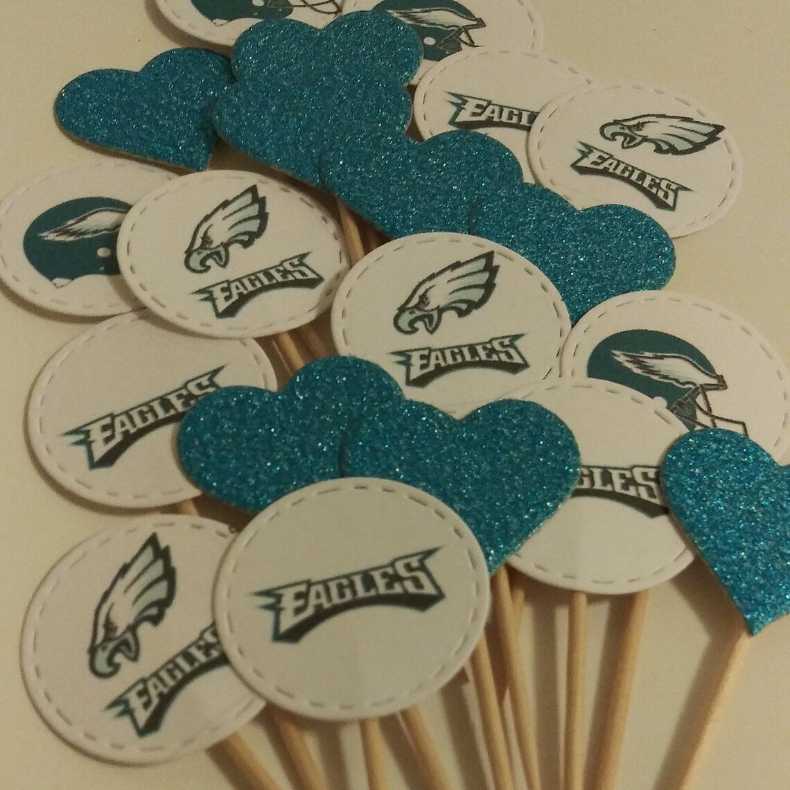 Philadelphia Eagles cupcake toppers 12ct | Etsy