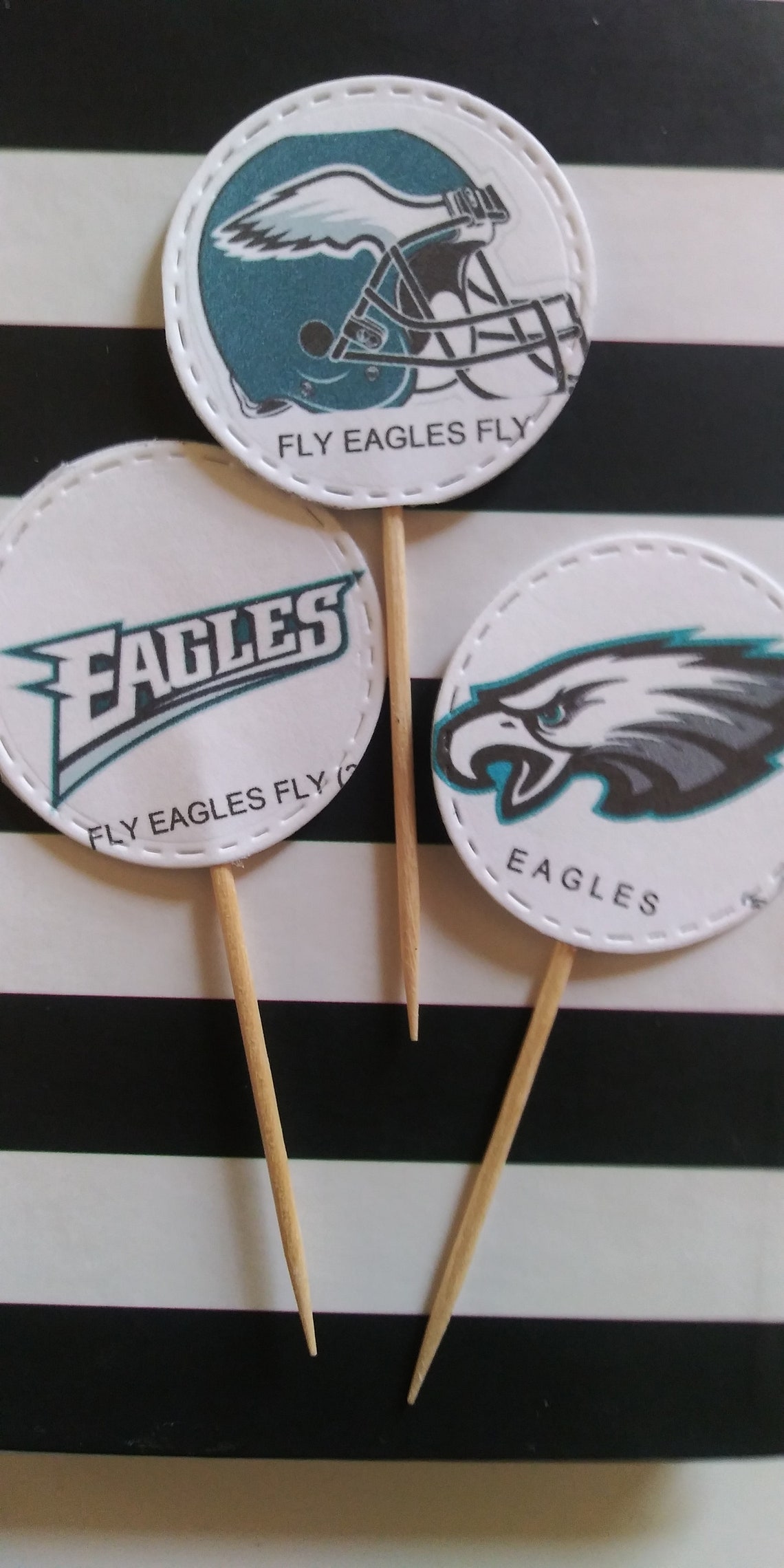 Philadelphia Eagles Cupcake Toppers 12 Etsy