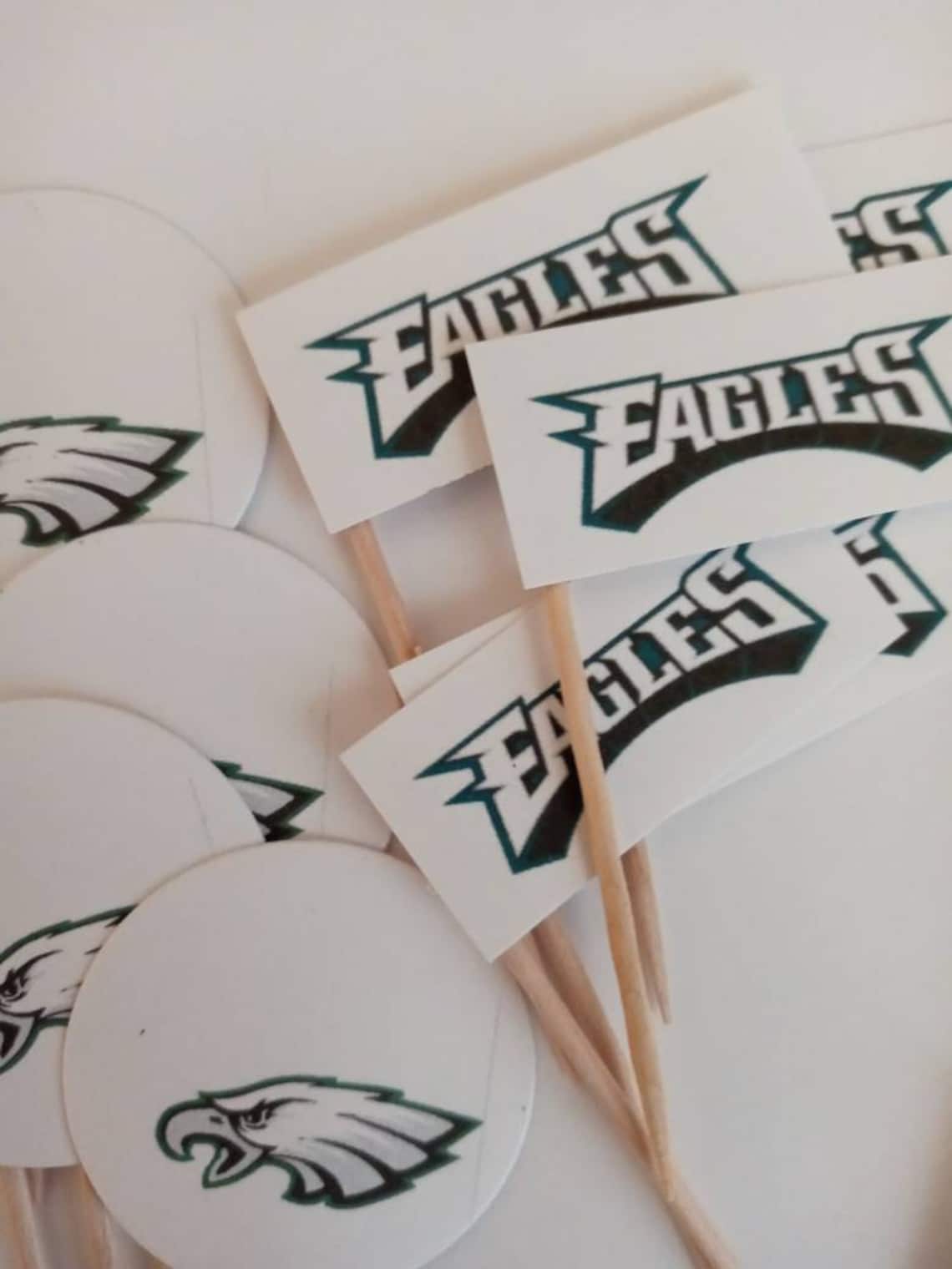 Philadelphia Eagles Cupcake Toppers 12 Etsy