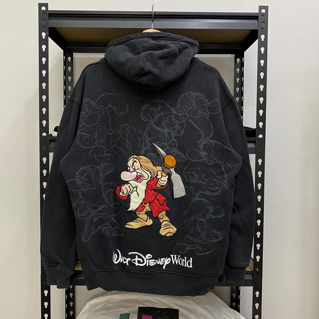 Vintage Disney Grumpy Hoodie Embroidery Backprint Cartoon Network - Etsy