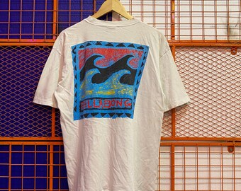 Vintage Billabong OG-logotyp Surfboarding-tröja Distressed