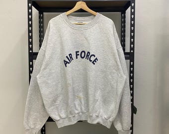 Vintage Sweatshirt Crewneck Air Force Grey Colour Jerzees Tag Size XXL