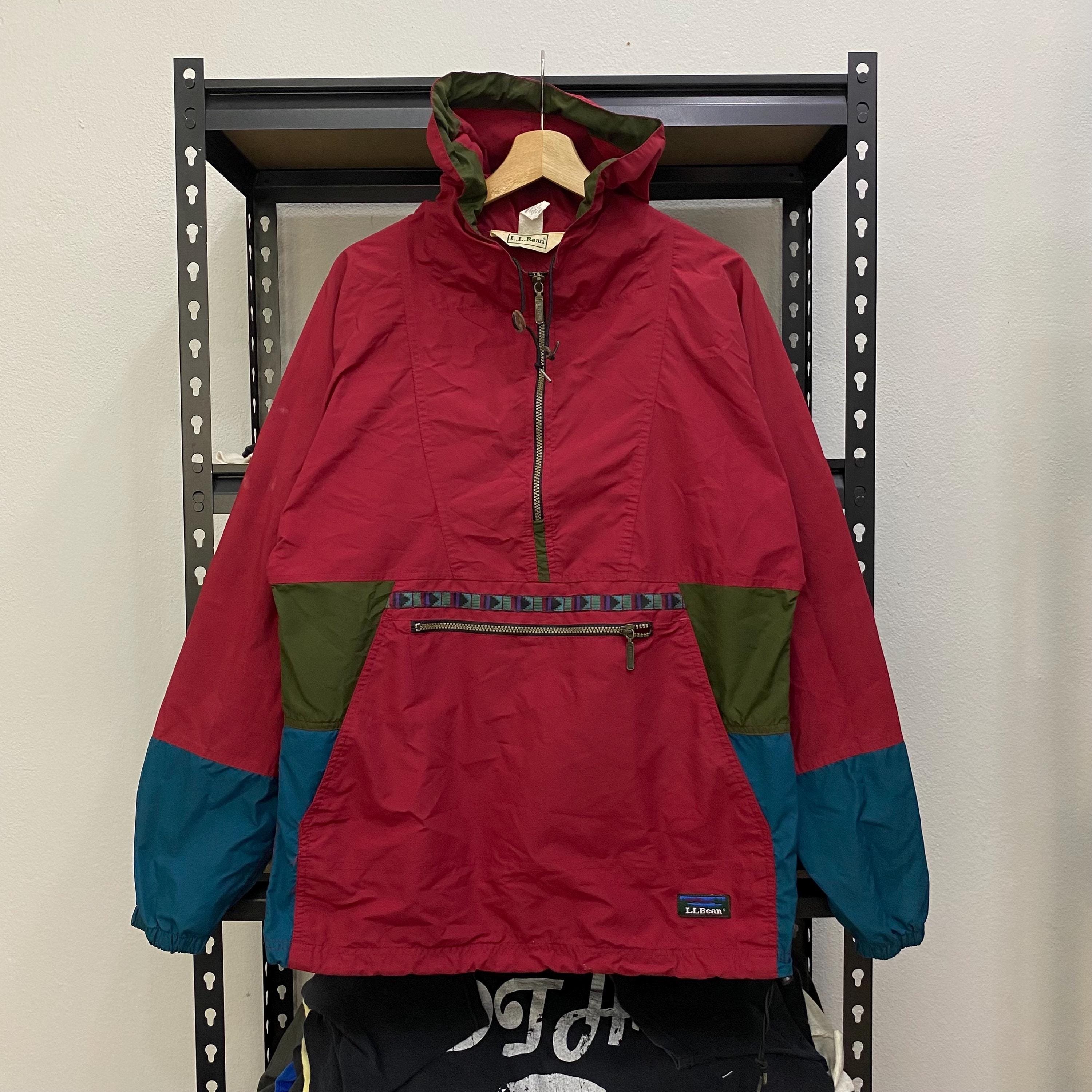 Made in USA LL BEANアノラックXL レッド 80年代〜90年代 USA製 L.L.Bean エルエルビーン ナイロン