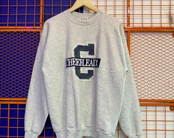 Vintage Sweatshirt Crewneck Sportlines By Campus Southwestern Cheerleader Grey Colour