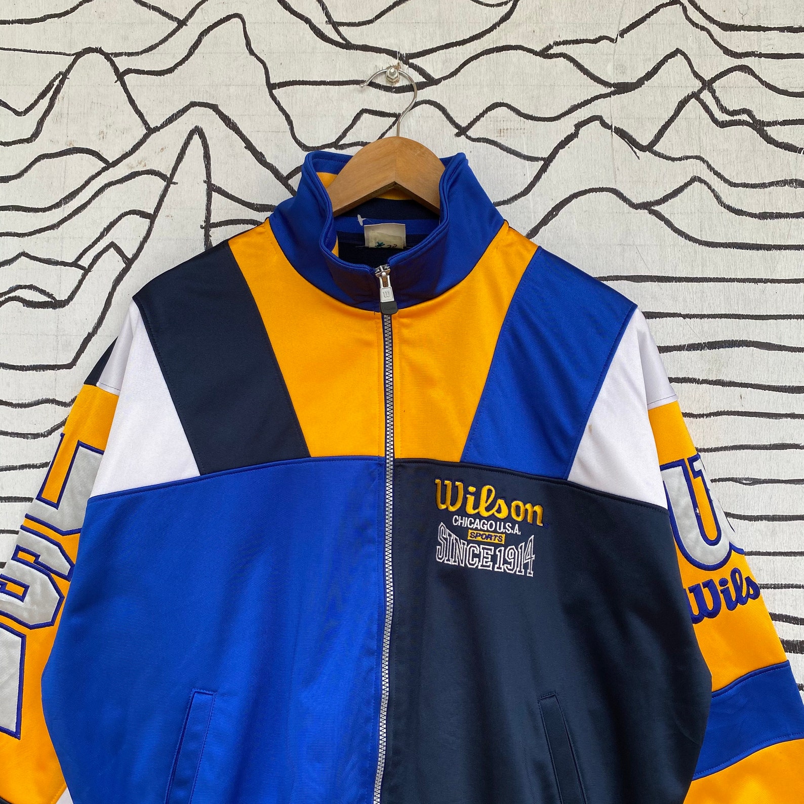 Vintage wilson embroidery sweater 90s  etsy