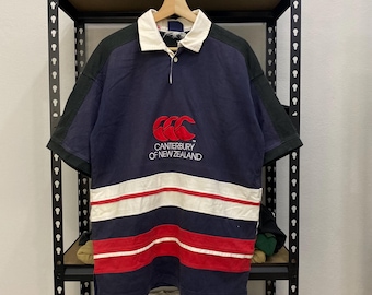 Vintage Canterbury of New Zealand Shirt Embroidery Big Logo Size M
