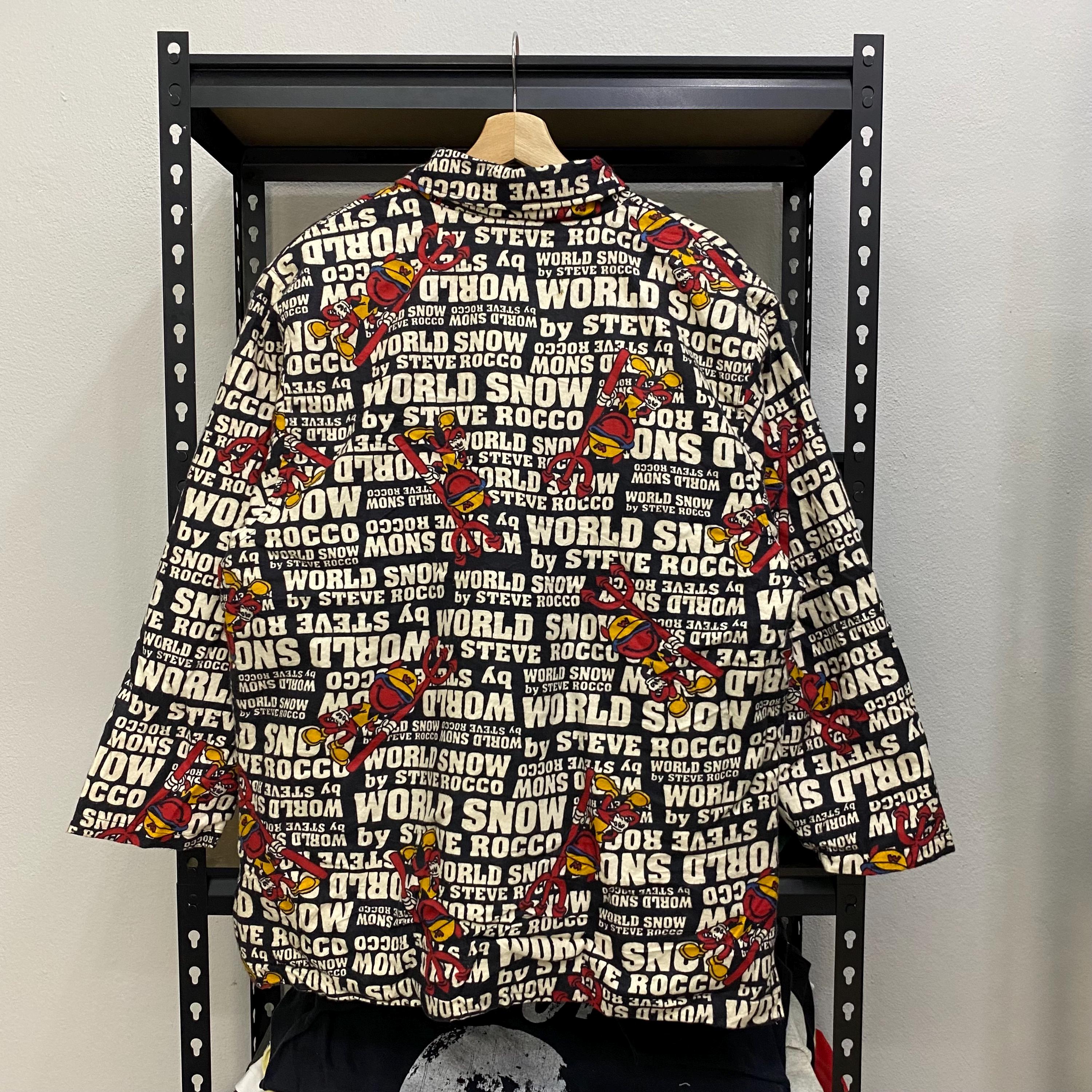 Vintage World Snow by Steve Rocco Fullprint Jacket Sherpa Lining 
