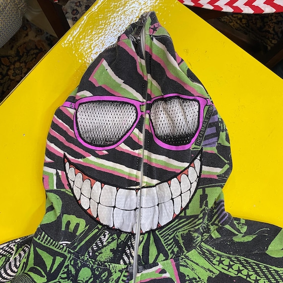 Vintage Volcom Fullprint Hoodie Sweatshirt Full Zip Rare Design