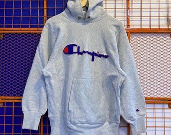 Vintage Champion Reverseweave Hoodie Grå Färg