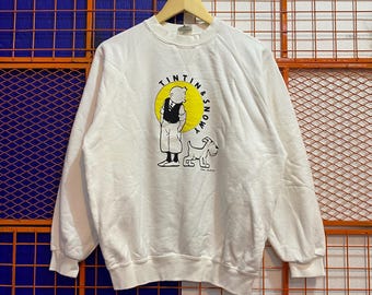 Vintage Tintin And Snowy Sweatshirt Cartoon Network 90s