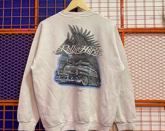 Sudadera vintage Rollin Hard de cuello redondo de los años 90