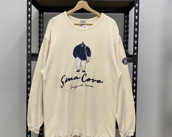 Vintage Lupo Di Mare Sina Cova Sportfishing Sweatshirt Medium Size