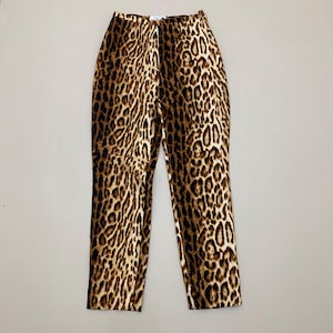 Vintage Celine Leopard Pants Laine Vierge Silk