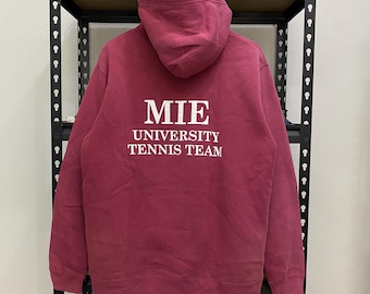 Vintage University Tennis Team Sweatshirt Hoodie Pullover Size L