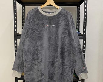 Vintage Champion Center Logo Embroidery Fleece Size L