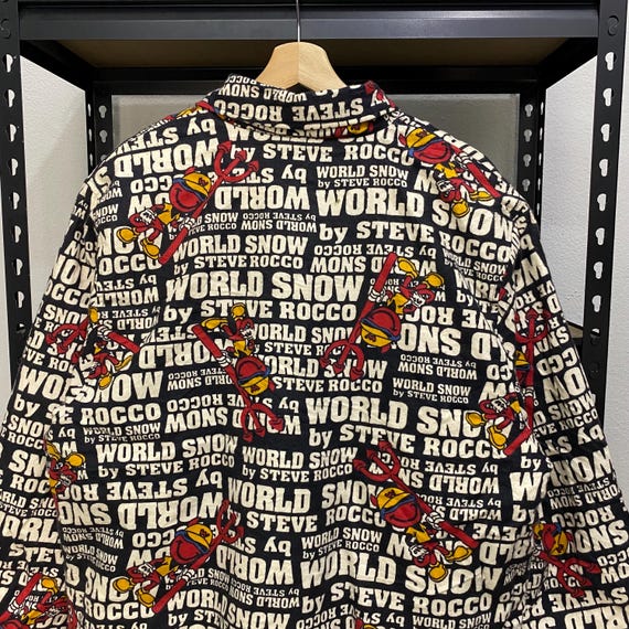Vintage World Snow by Steve Rocco Fullprint Jacket Sherpa Lining 