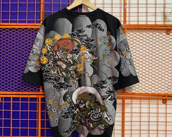 Vintage Fugutaiten Japanese Brand Embroidery Souvenir Tshirt