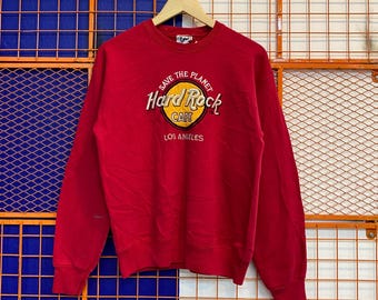 Vintage Los Angeles Embroidery Sweatshirt Crewneck Red Colour Made In Usa