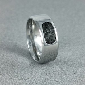 Stainless Steel Ring, Obsidian Ring, Black Wedding Band, Black Band, Unique Gift, Wedding Ring, Promise Ring, Engagement Ring