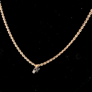 Collar con diamantes de laboratorio y letra F para ocasiones especiales - Oro rosa de 14 kt - Joyería elegante