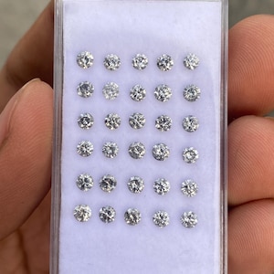 3.0 MM | Salt And Pepper Diamond | Round Brilliant Cut Diamond | Natural Loose Diamond For Earring Pair & Wedding Ring