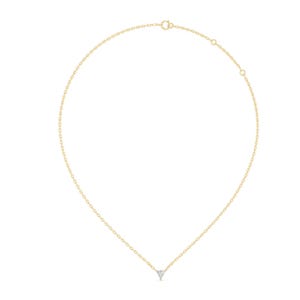 14k Gold Triangle Lab Diamond Necklace: Dainty Minimalist Pendant