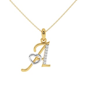 Colgante con inicial A de diamante en oro de 14 quilates, colgante con letra A, colgante de diamante de oro, colgante de diamante de laboratorio, hermoso regalo perfecto.