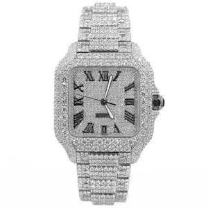 Iced Out Moissanit Diamant Uhr : Automatik Edelstahl Luxus Uhr