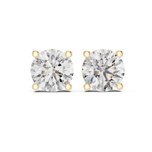 14K Yellow Gold Lab Grown Diamond Stud Earrings: 1.00 TCW