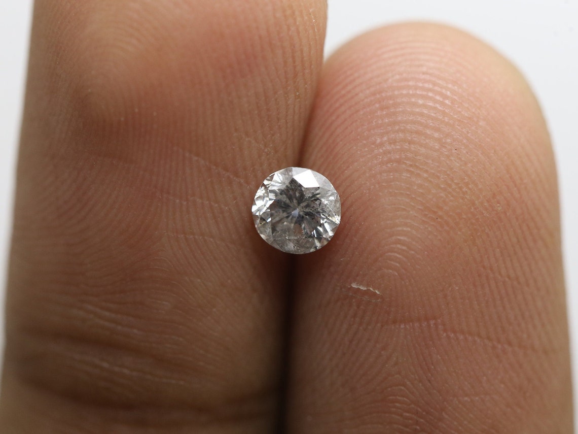 Natural Loose Salt and pepper diamond Round cut Gray White Etsy