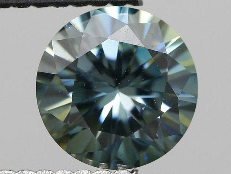 RG-93 Loose Moissanite diamond Round cut Greenish Blue 1.02 Ct