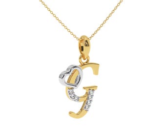 14Kt Gold Diamond Initial G Pendant , Letter  Pendant , Gold Diamond Pendant, Lab Diamond G Pendant, Beautiful Perfect Gift