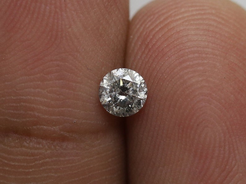 RG-230 Natural Loose Salt and pepper diamond Round cut Gray 0.312 Ct