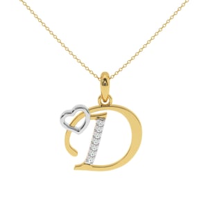 14Kt Gold Diamond Initial D Pendant , Letter D Pendant , Gold Diamond Pendant, Lab Diamond Pendant, Beautiful Perfect Gift
