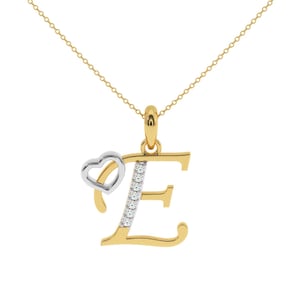 14Kt Gold Diamant Anfang E Anhänger, Buchstabe E Anhänger, Gold Diamant Anhänger, Lab Diamant Anhänger, schönes perfektes Geschenk