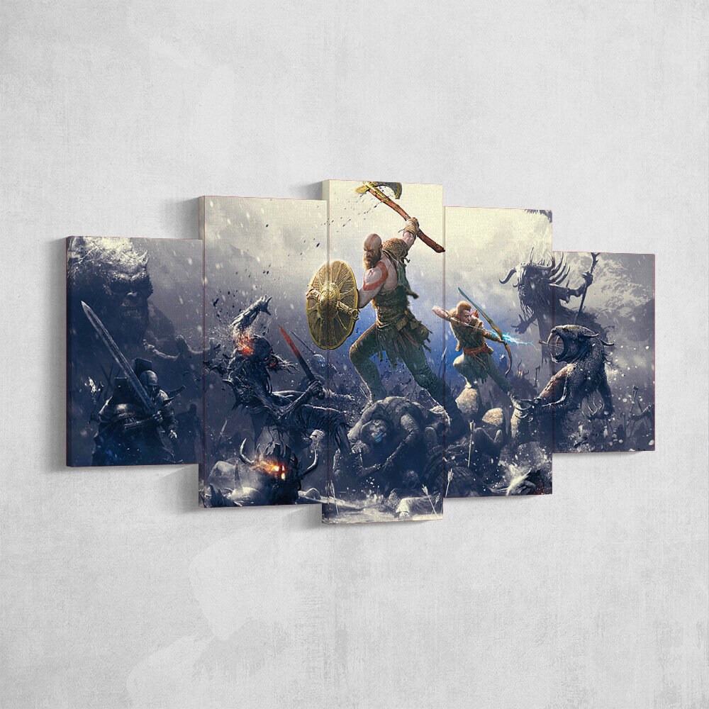 God Of War Canvas 90 God Of War Wall Art God Of War Poster Etsy