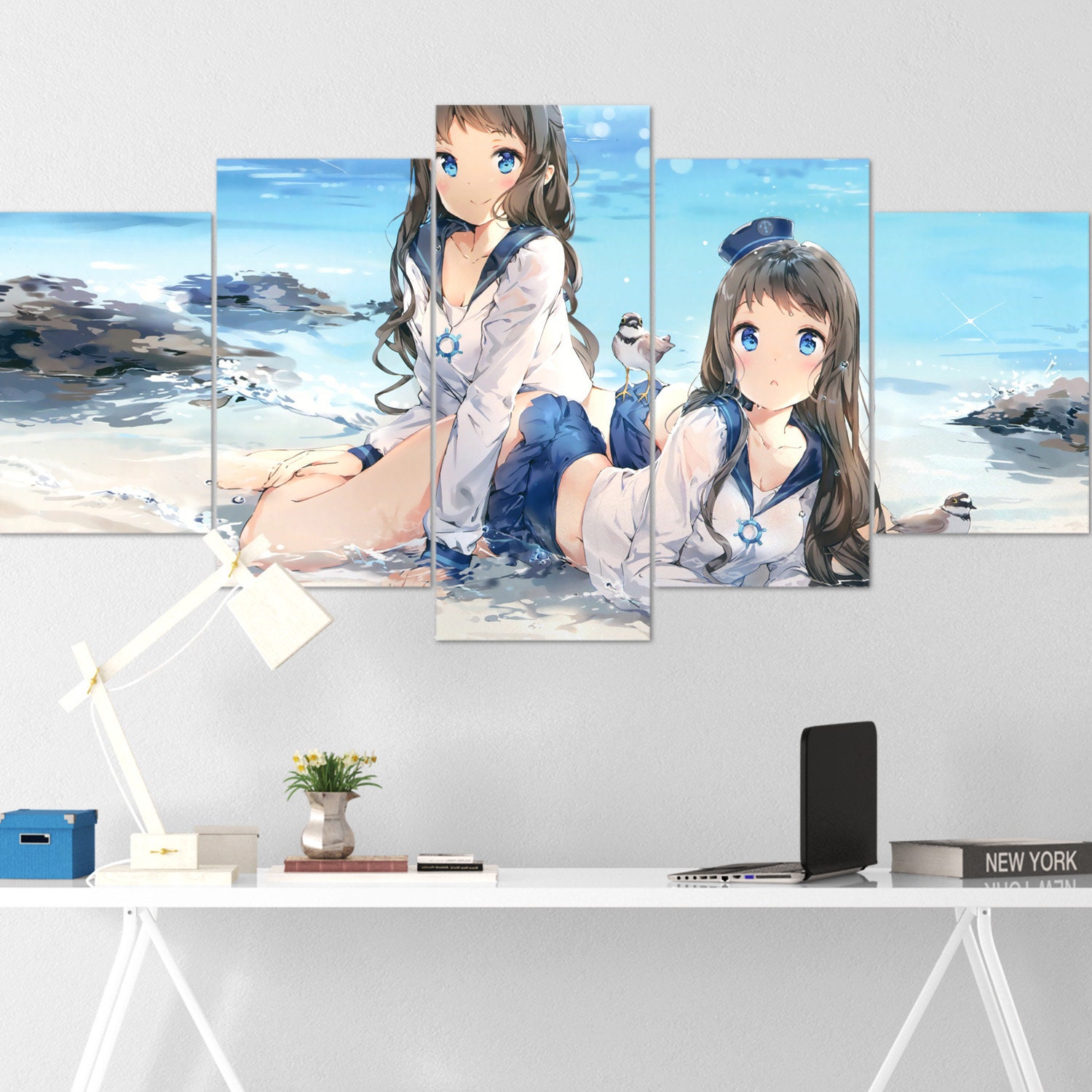 Anime Girl Canvas Wall Art Anime Girl Poster Sexy Anime Etsy