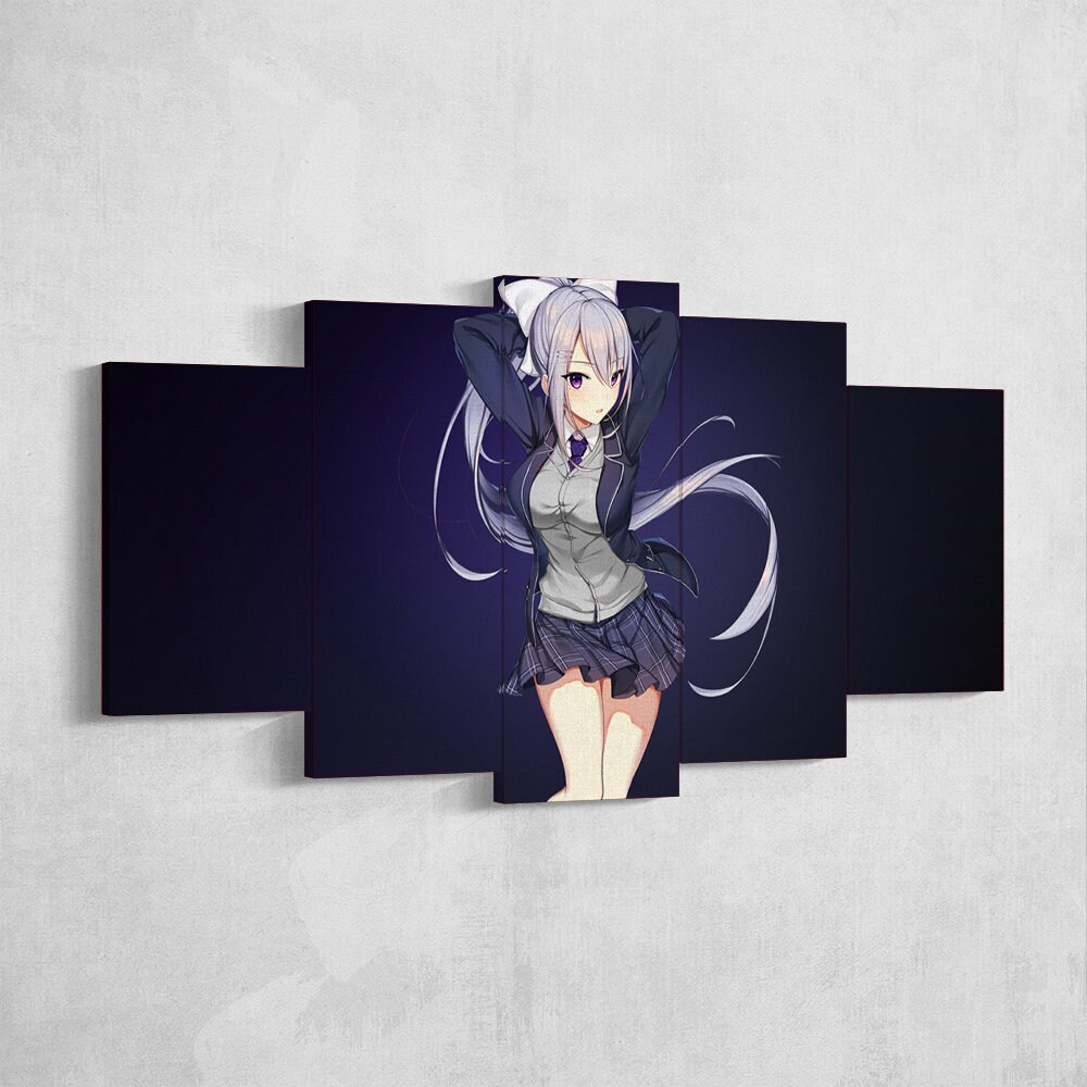 Anime Girl Canvas Wall Art Anime Girl Poster Sexy Anime Etsy