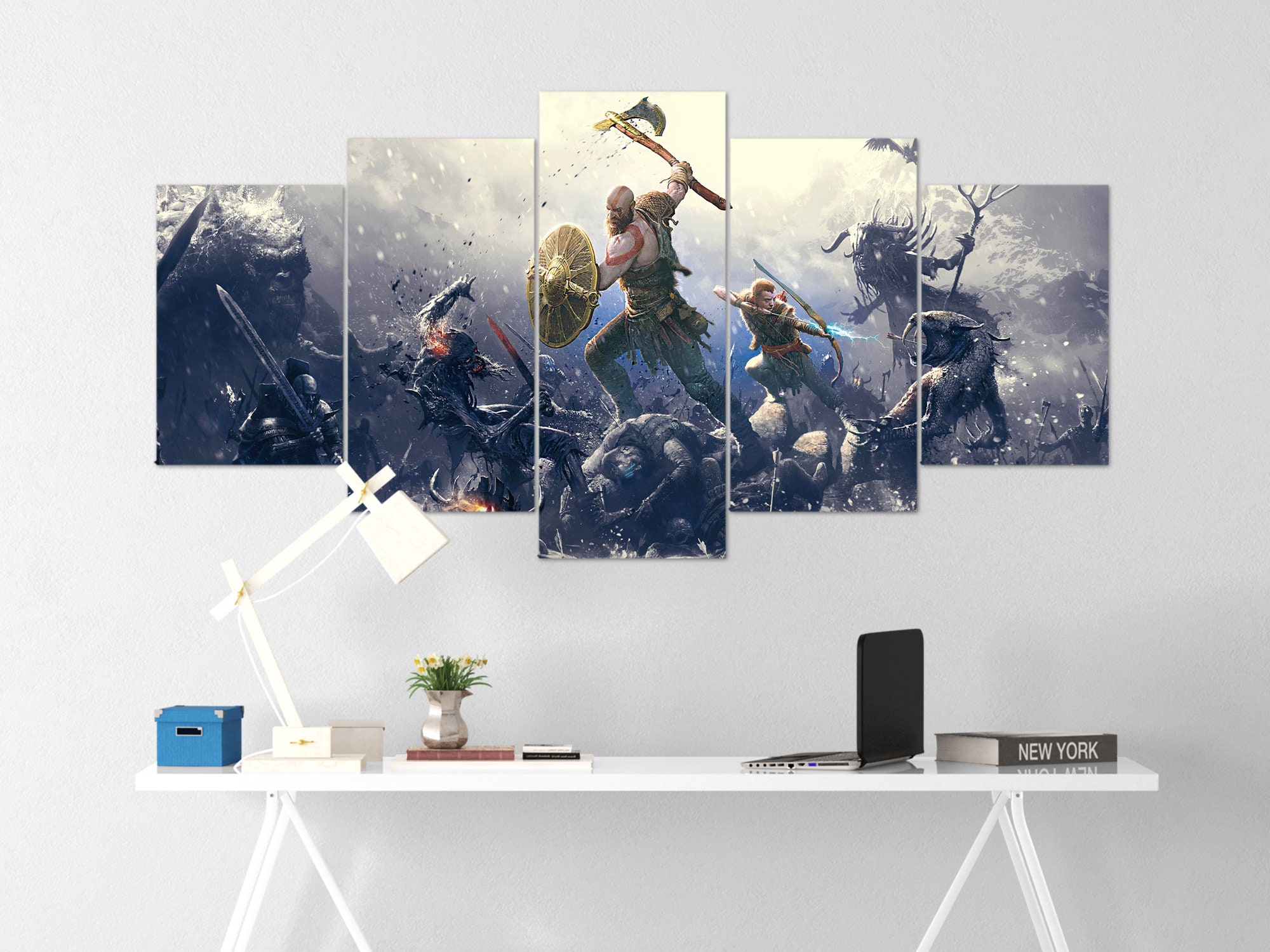 God Of War Canvas 90 God Of War Wall Art God Of War Poster Etsy
