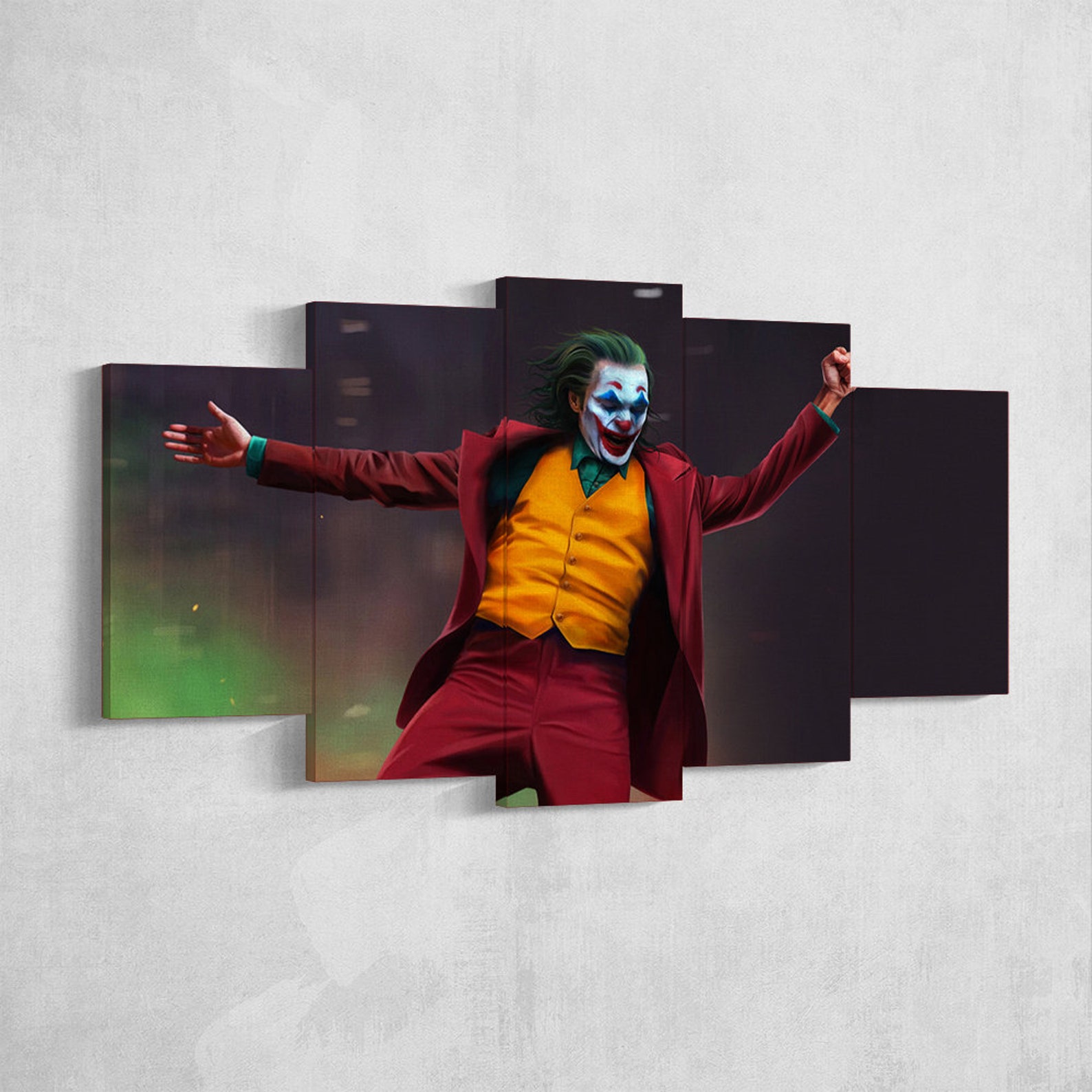 Joker Canvas Wall Art Joker Poster 03 Joker 5 Piece Canvas Etsy