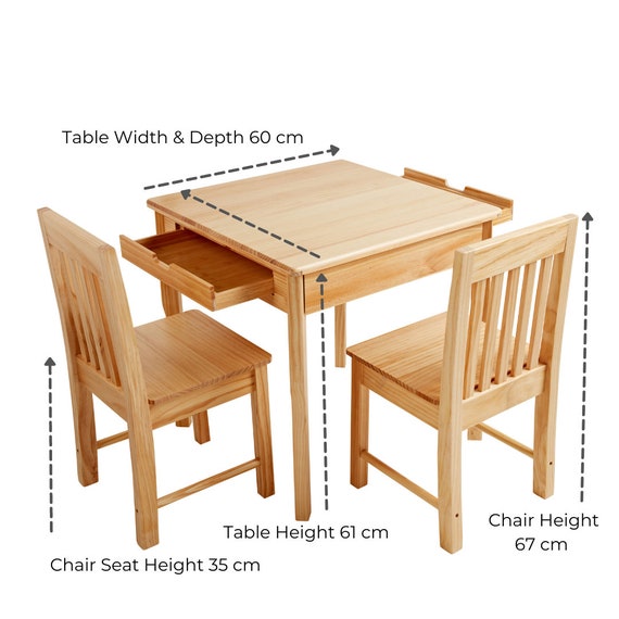 Haus Projekt Kids Table and 2 Chairs age 3 8 Children s Pine Table Set Handmade Children s Sturdy Wooden Furniture Solid Wood Etsy UK