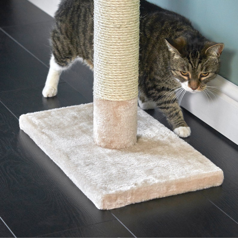 Floor to Ceiling Cat Tree Beige Cat Scratching Post Between Etsy