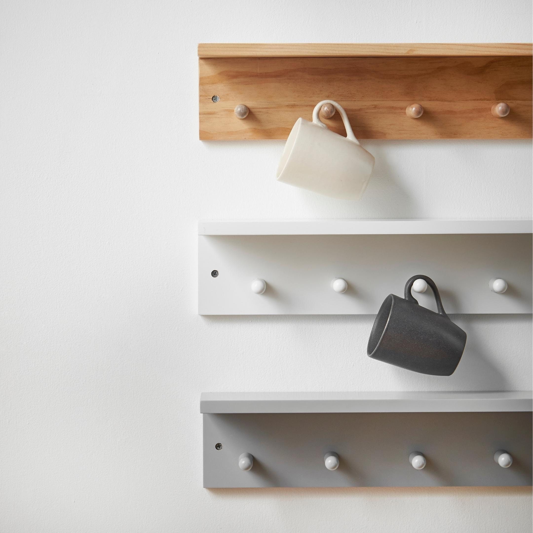 Wall Shelf With Hooks - Etsy UK
